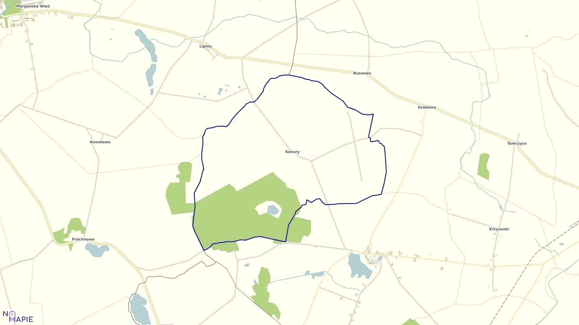 Mapa obrębu KONARY w gminie Gołańcz